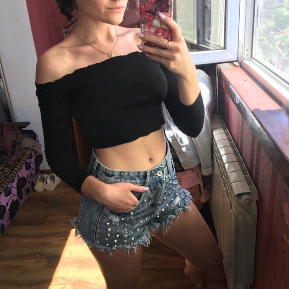 NEW Crop Top Attached Sleeves - Picture 3 of 8